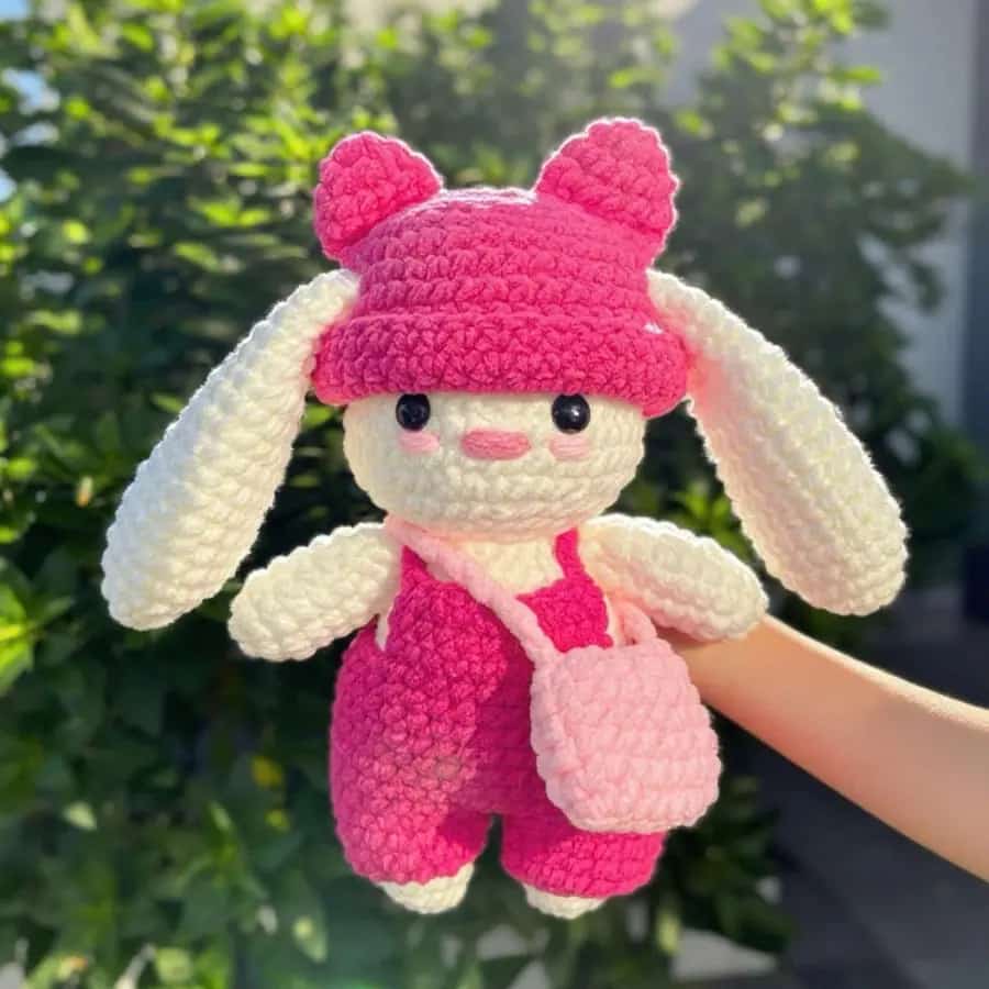 Thú bông len handmade màu hồng